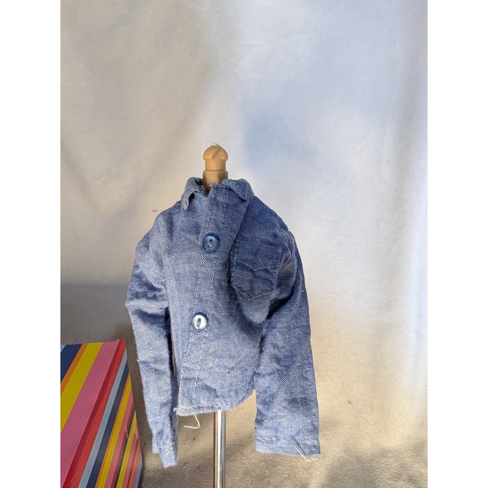 Vintage 1964 GI Joe Action Sailor #7600 Blue Chambray Denim Shirt Hasbro 1:6